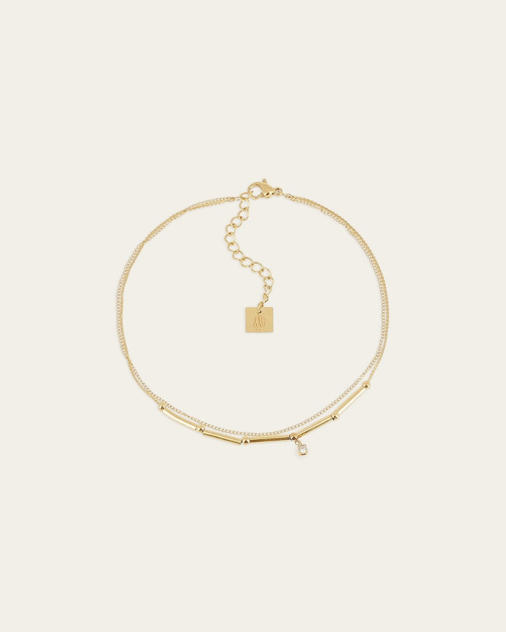 Tube Anklet (Gold-plated Steel)
