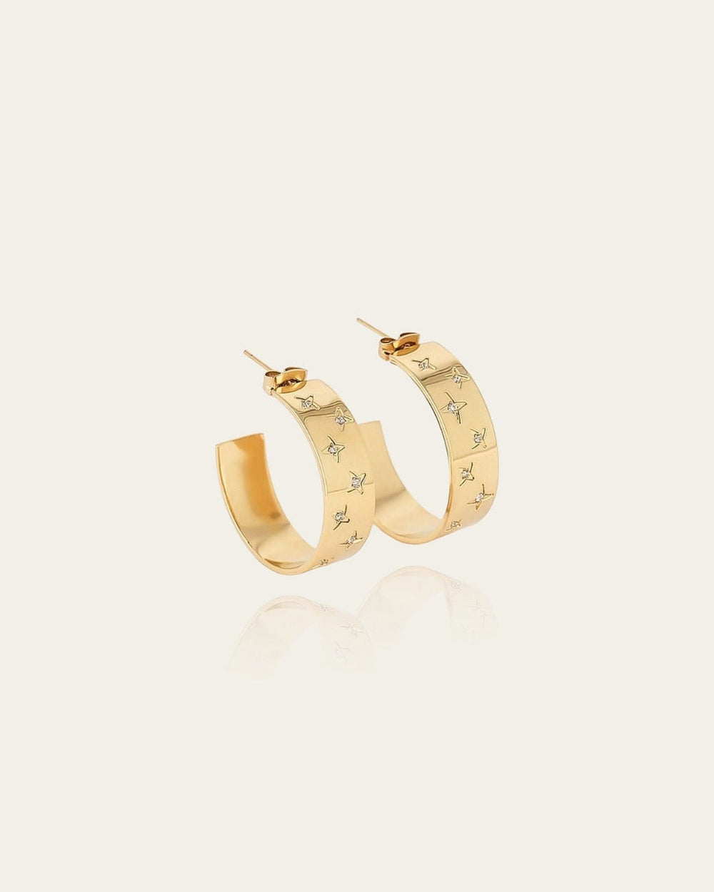 Boucles d'oreilles Mini Cosmo (Acier doré)