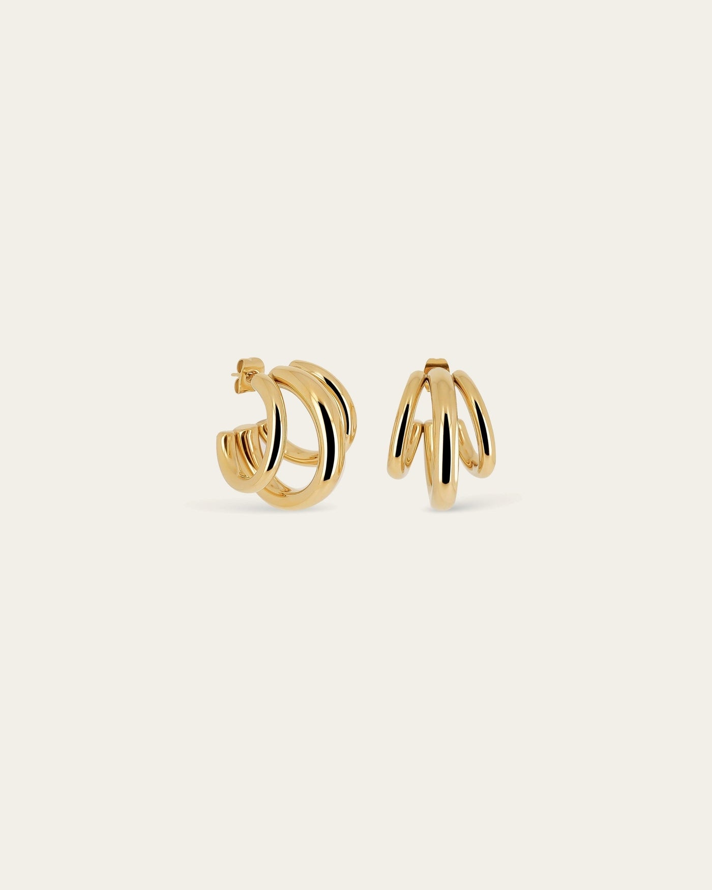 Boucles d'oreilles Trilogy (Acier doré)