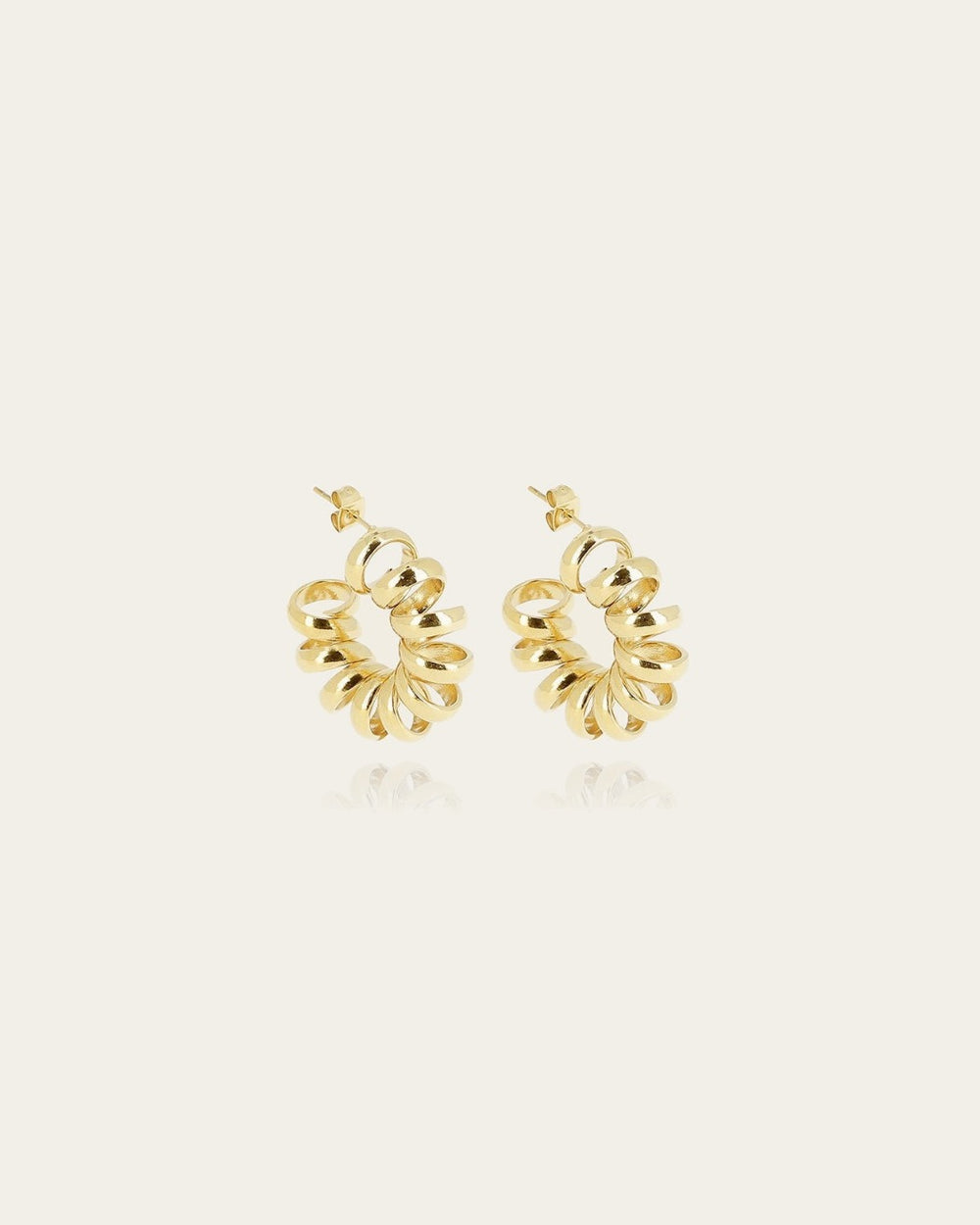 Boucles d'oreilles Swirl (Acier doré)