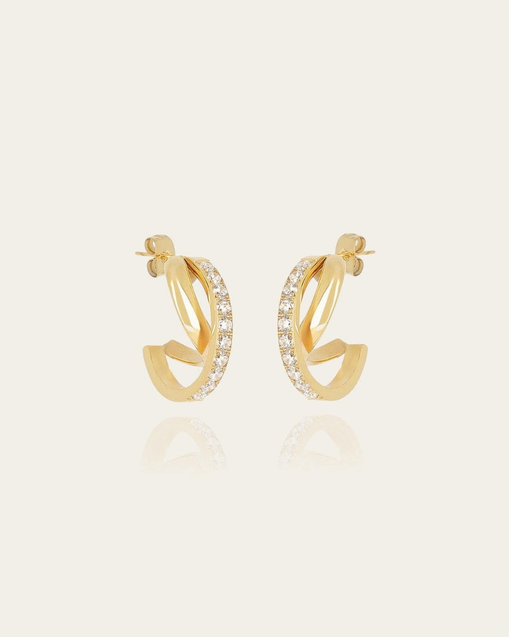 Boucles d'oreilles Téva (Acier doré)