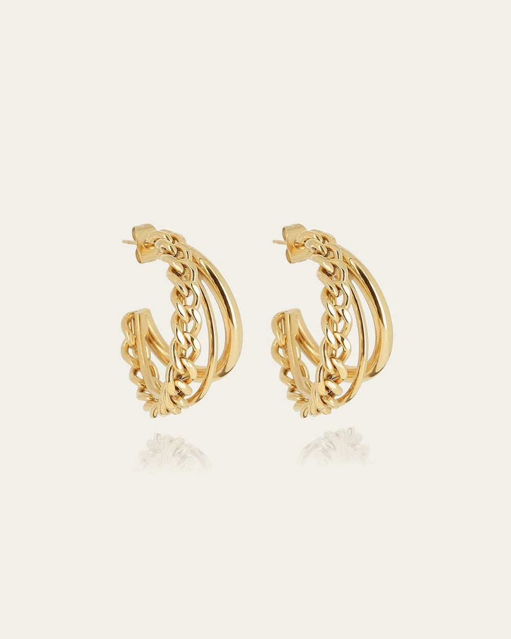 Boucles d'oreilles Nicoletta (Acier doré)