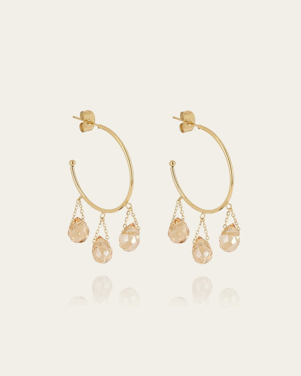Boucles d'oreilles Méliora (Acier doré)