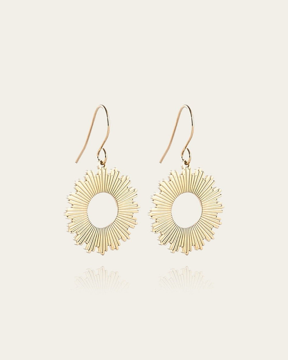 Boucles d'oreilles Soleil (Acier doré)