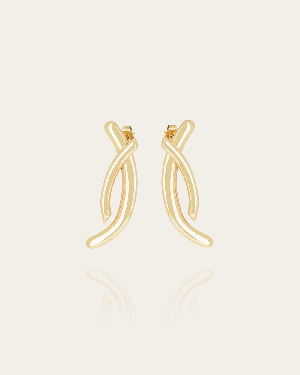 Boucles d'oreilles Apion (Acier doré)