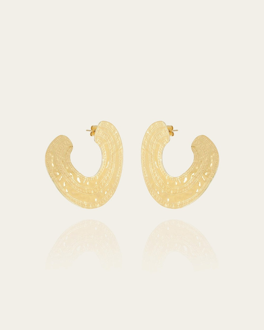 Boucles d'oreilles Poehere (Acier doré)