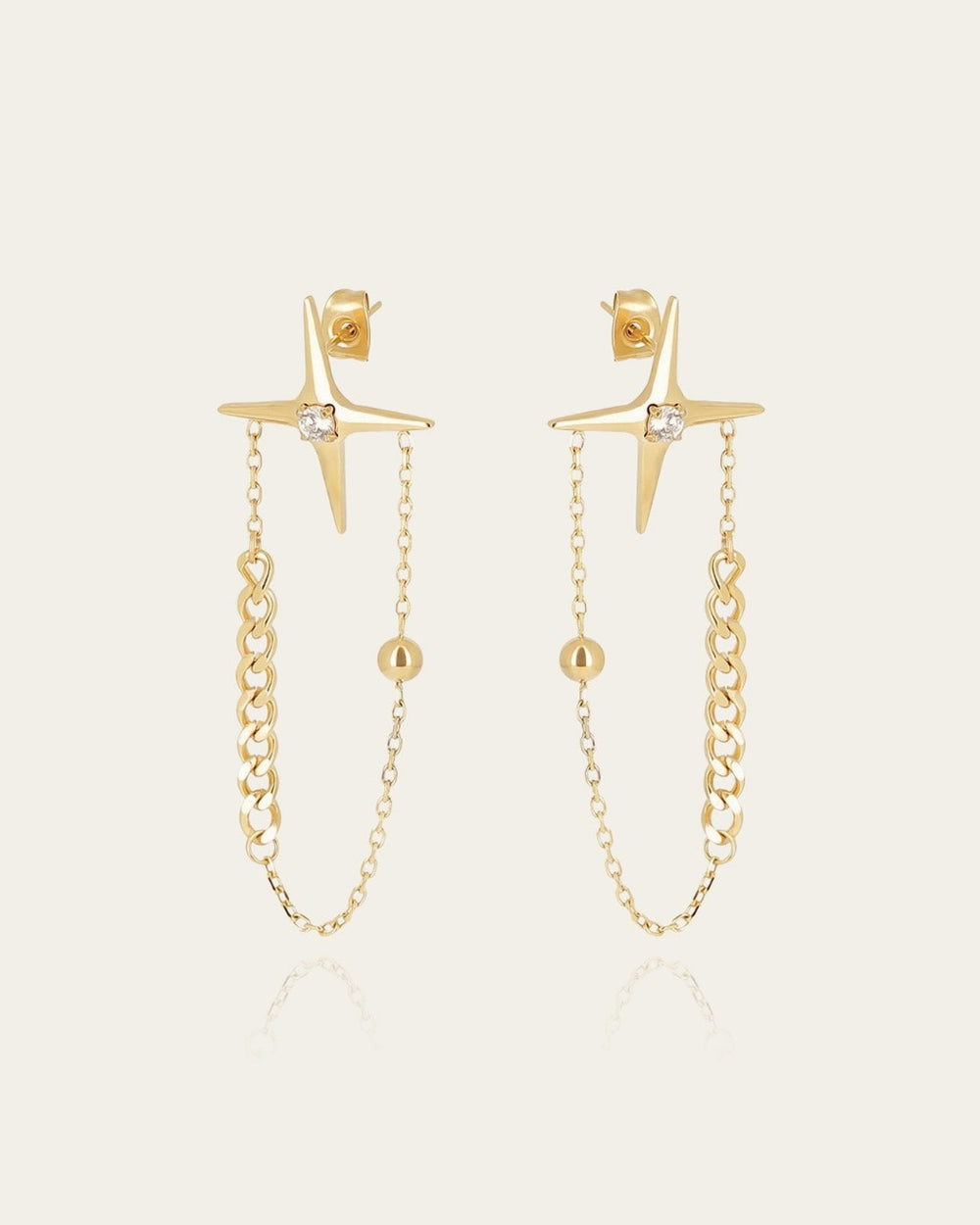 Boucles d'oreilles Eusèbe (Acier doré)