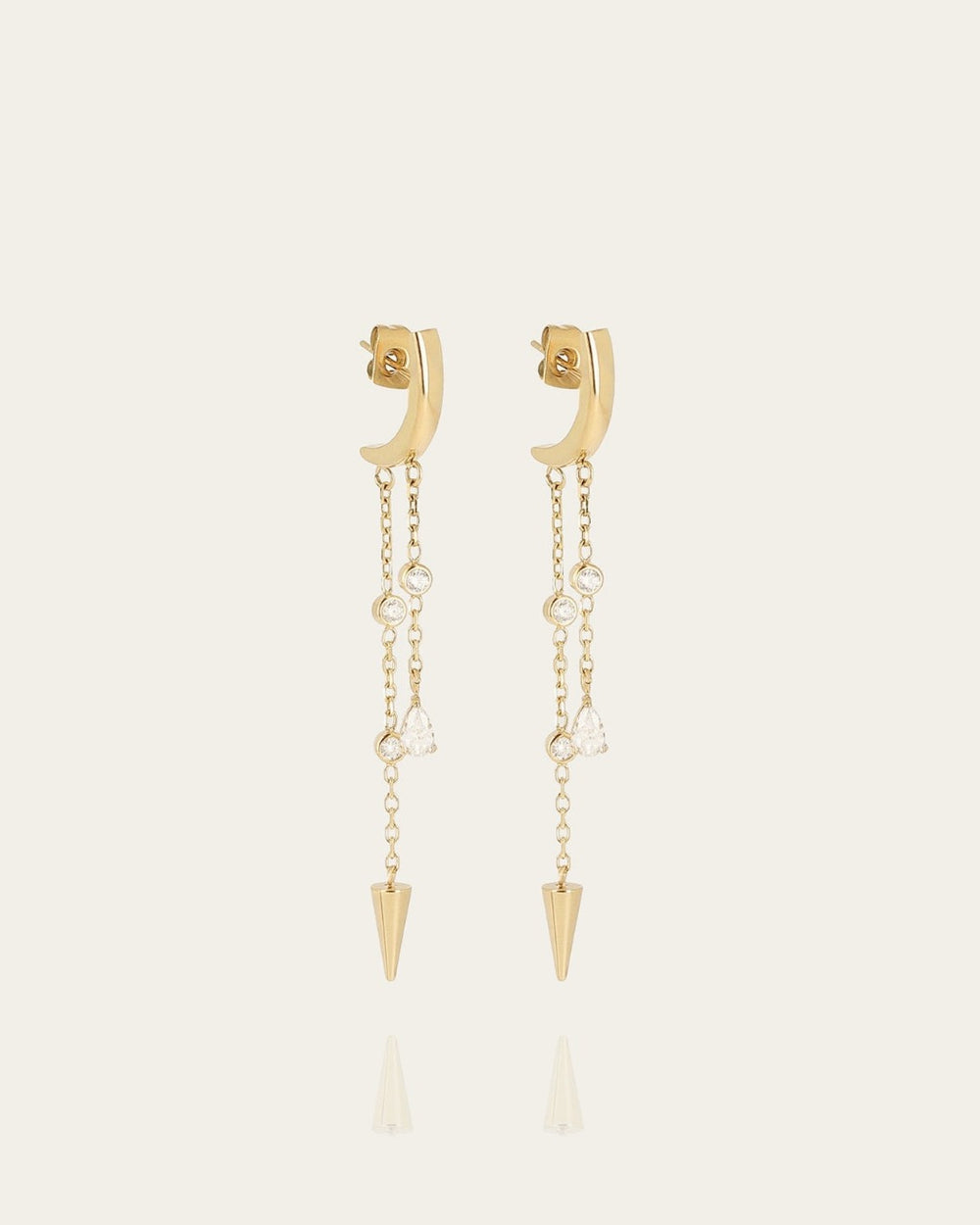 Boucles d'oreilles Tahia (Acier doré)