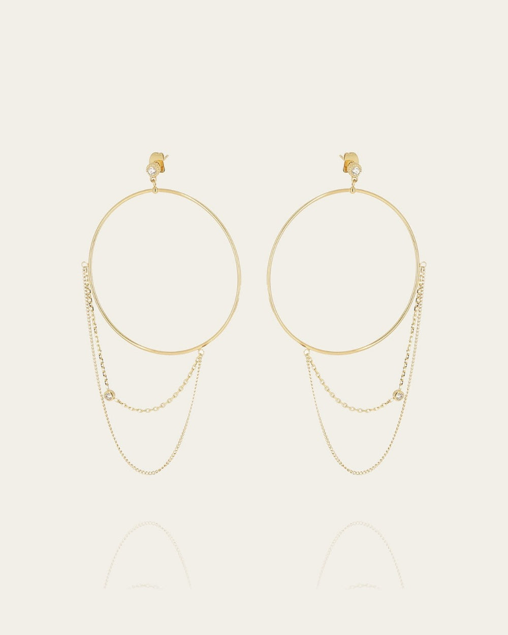 Boucles d'oreilles Amarante (Acier doré)