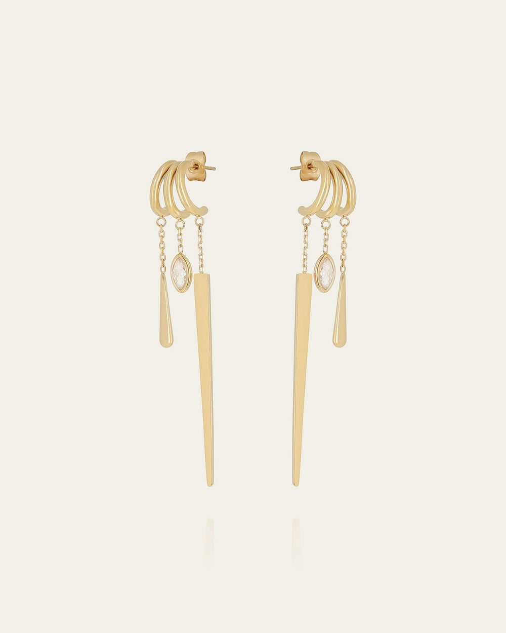 Boucles d'oreilles Kaëlle (Acier doré)