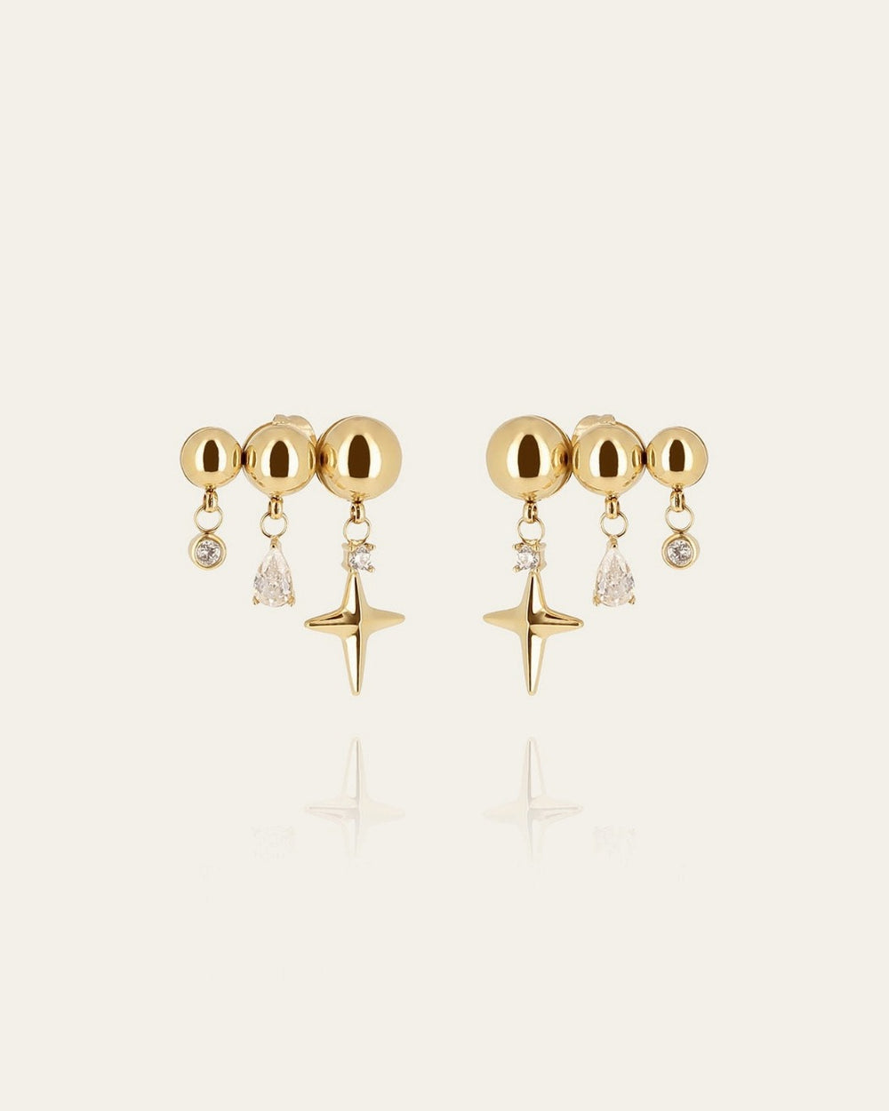 Boucles d'oreilles Aratena (Acier doré)