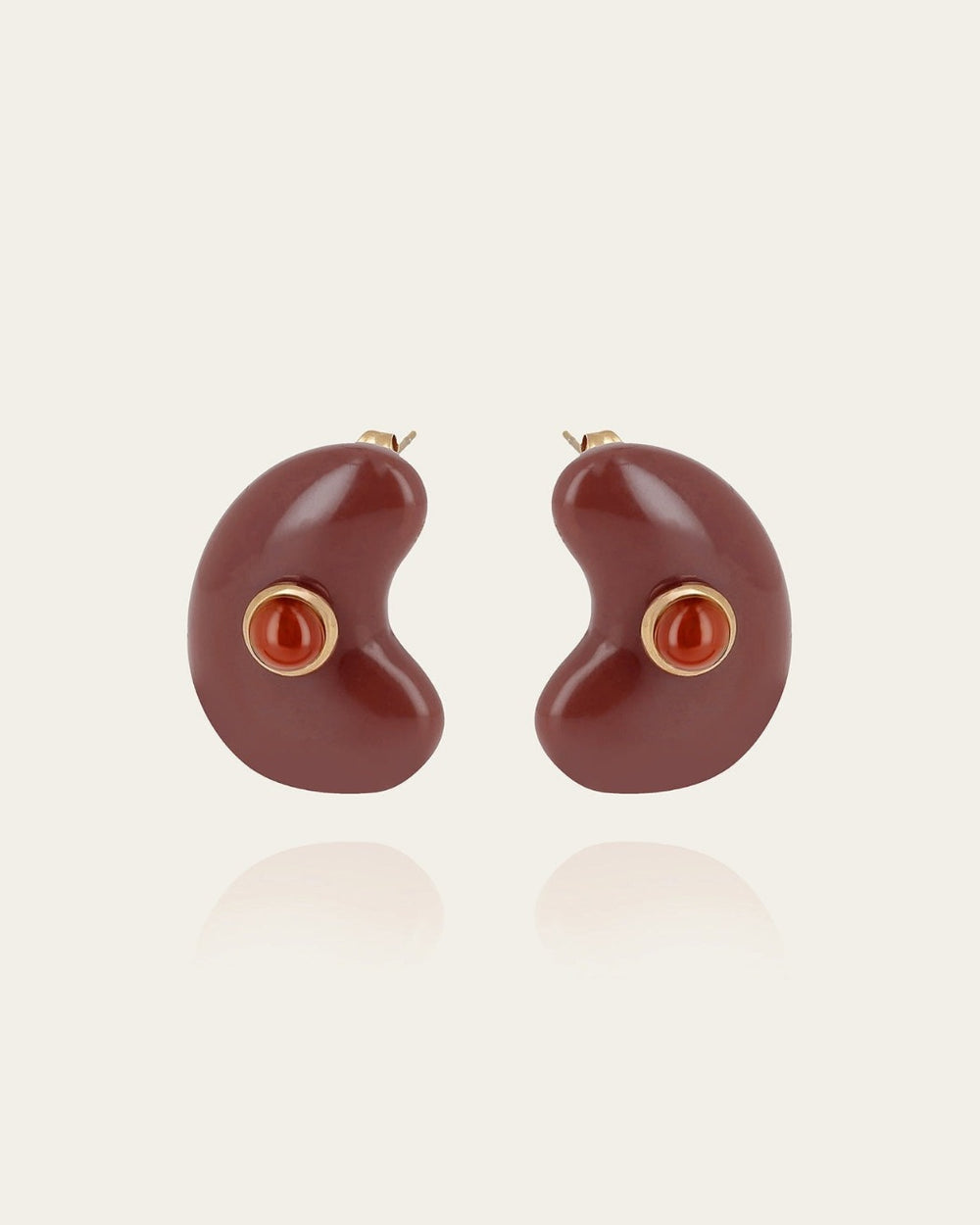 Boucles d'oreilles Sépia (Acier doré)