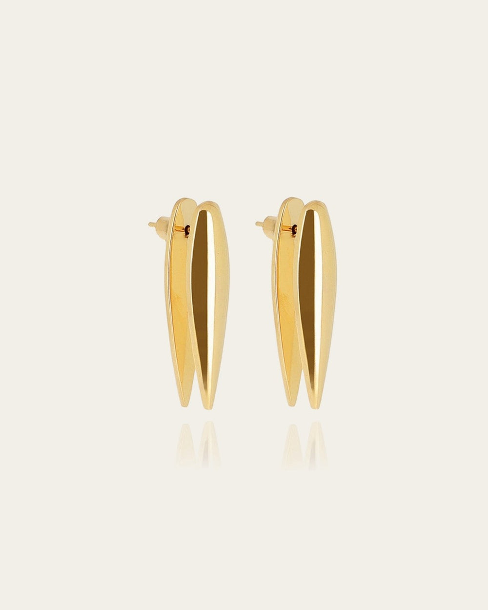 Boucles d'oreilles Pluma (Acier doré)