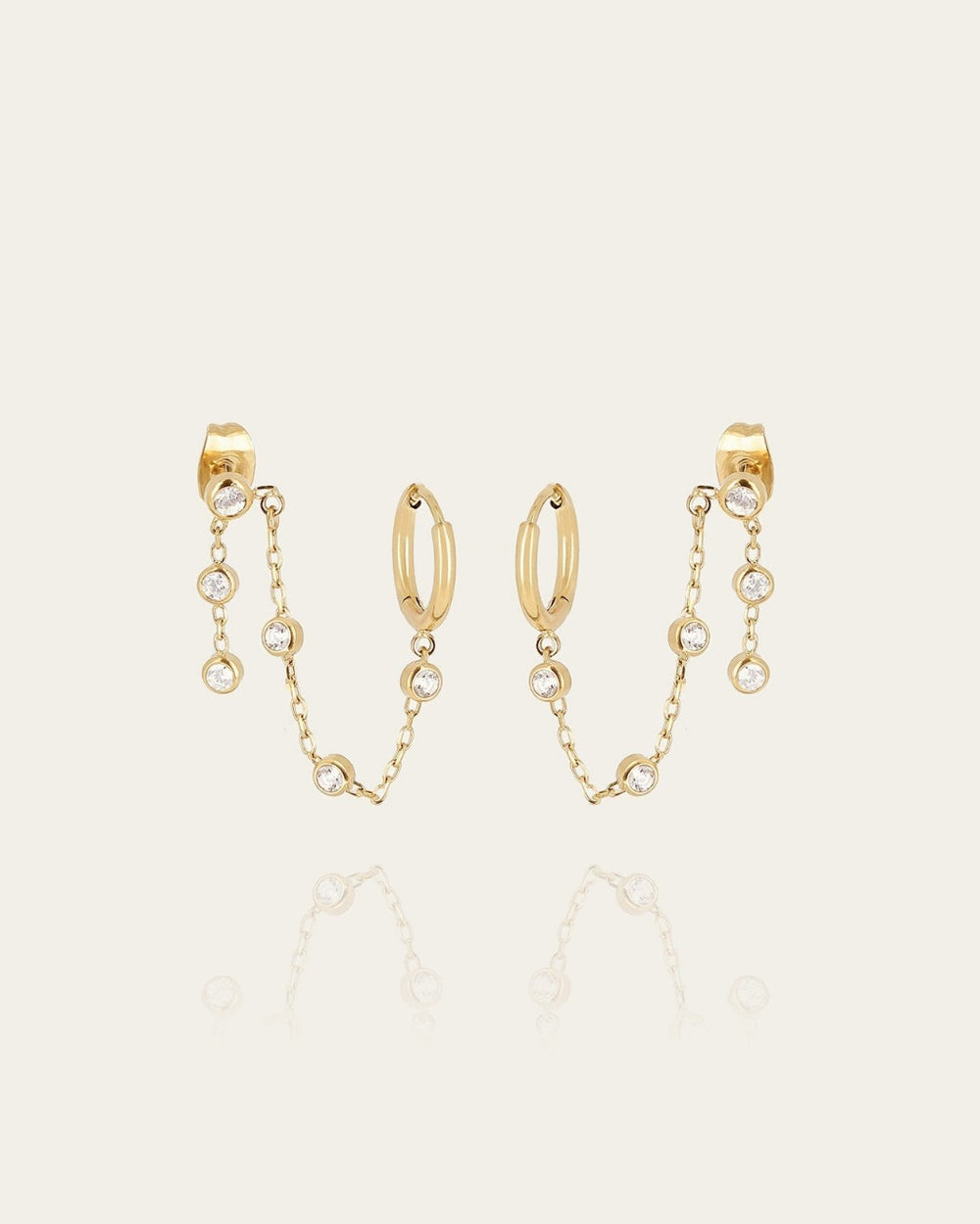 Boucles d'oreilles Ageha (Acier doré)