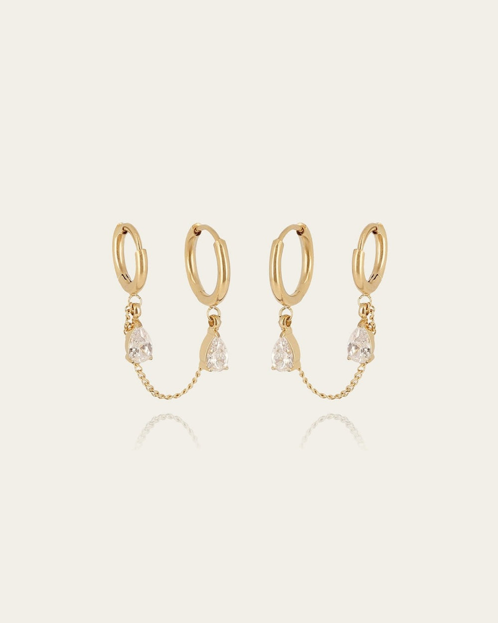 Boucles d'oreilles Albaine (Acier doré)