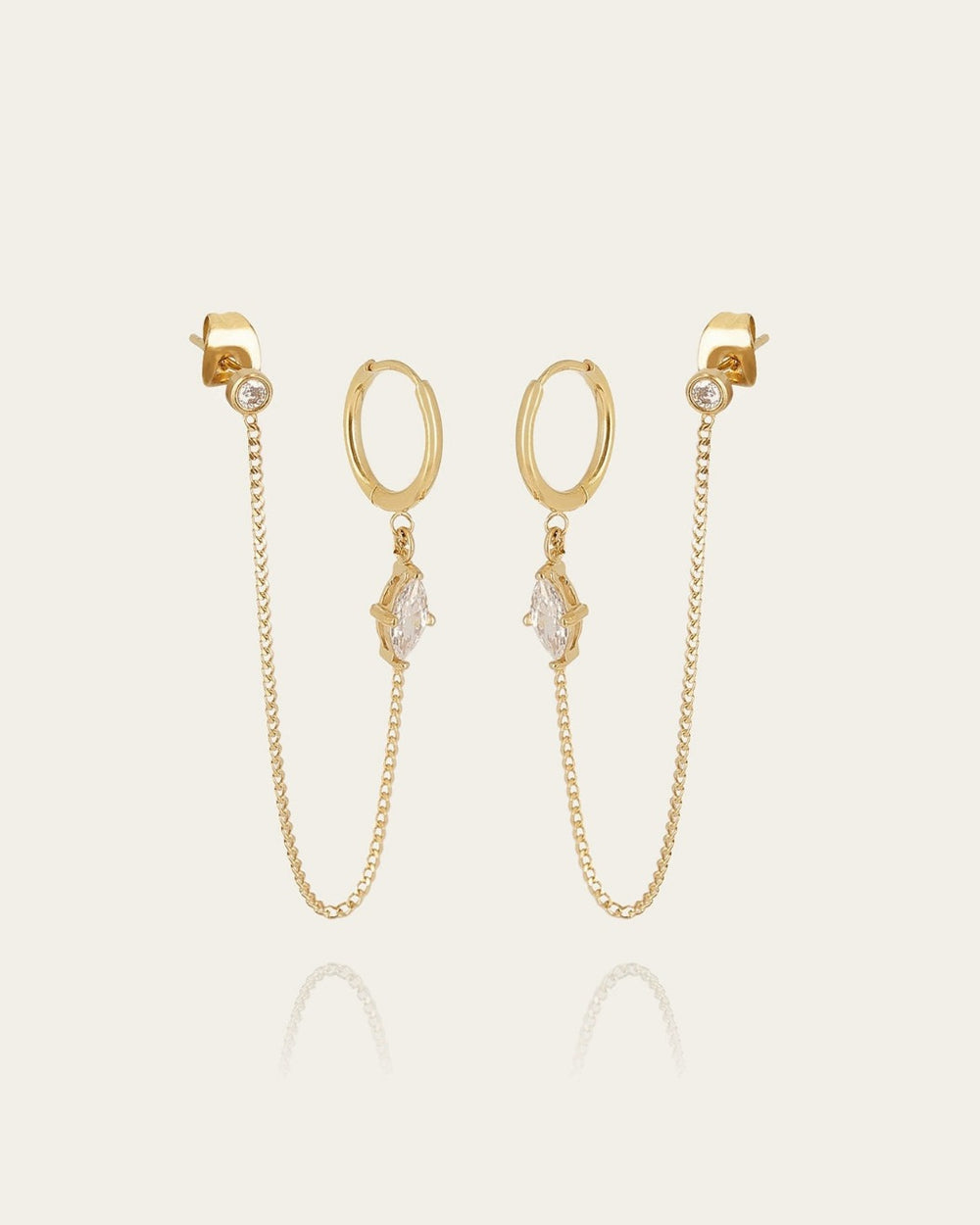 Boucles d'oreilles Atria (Acier doré)