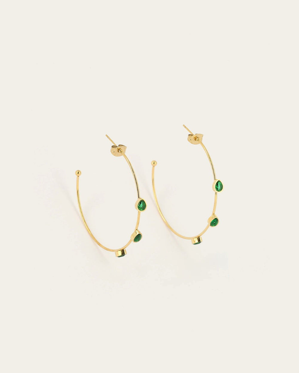Boucles d'oreilles créoles Carole (Acier doré)
