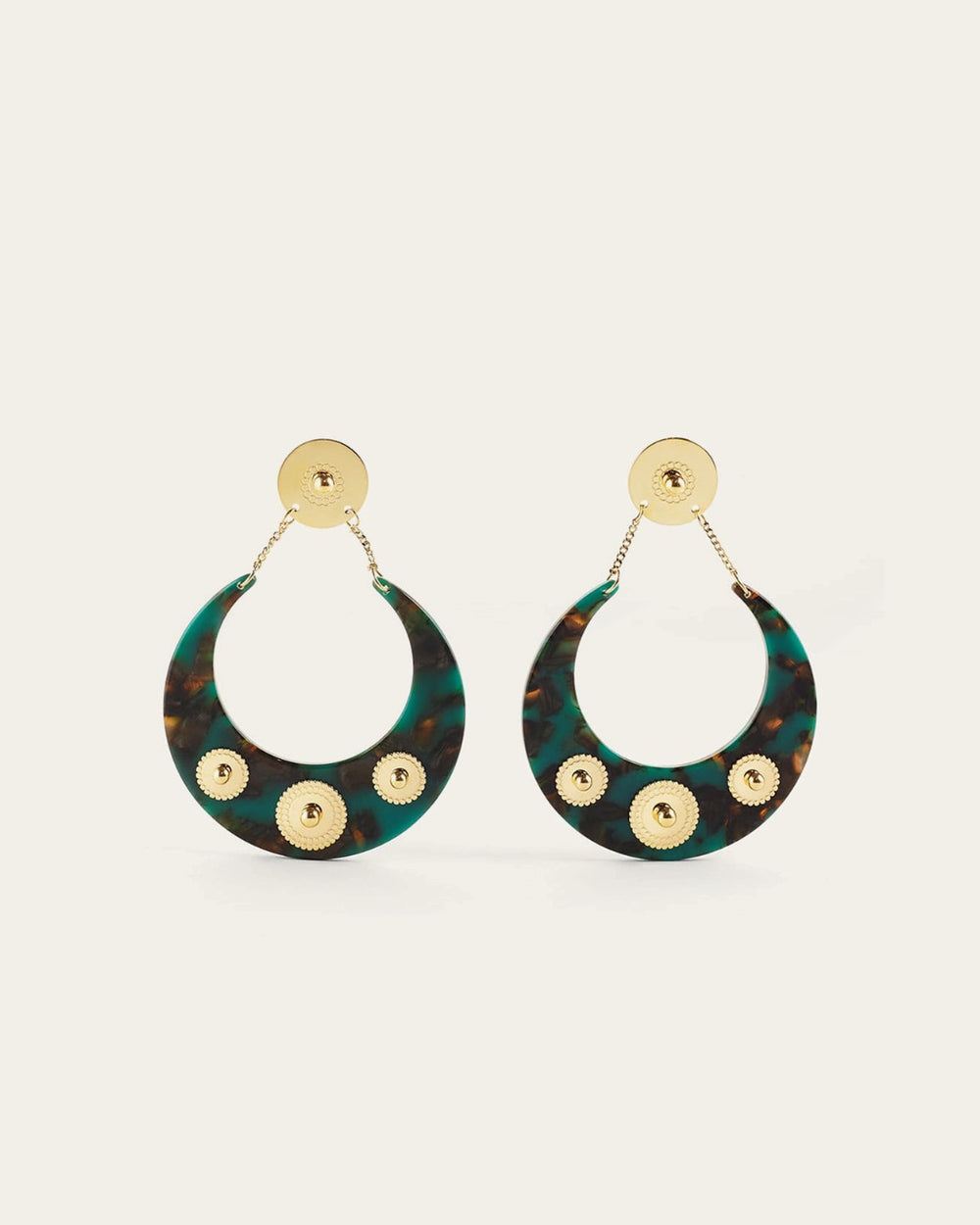 Boucles d'oreilles Pretresse (Acier doré)