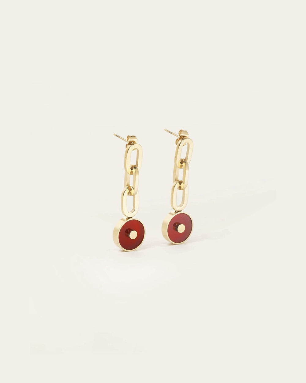 Boucles d'oreilles Rolling (Acier doré)