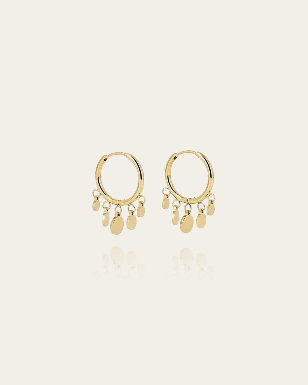 Boucles d'oreilles créoles Confettis (Acier doré)
