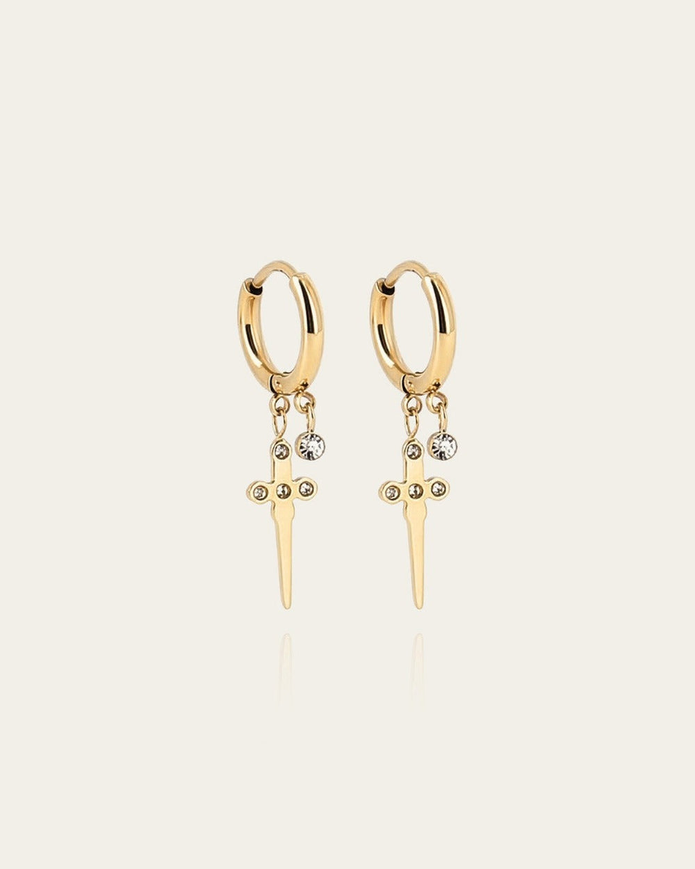 Boucles d'oreilles Magdalena (Acier doré)