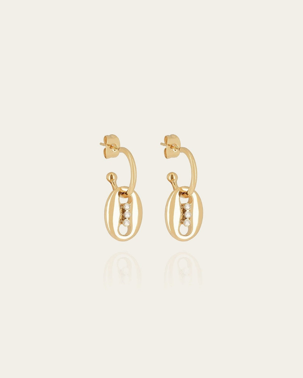 Boucles d'oreilles Otto (Acier doré)
