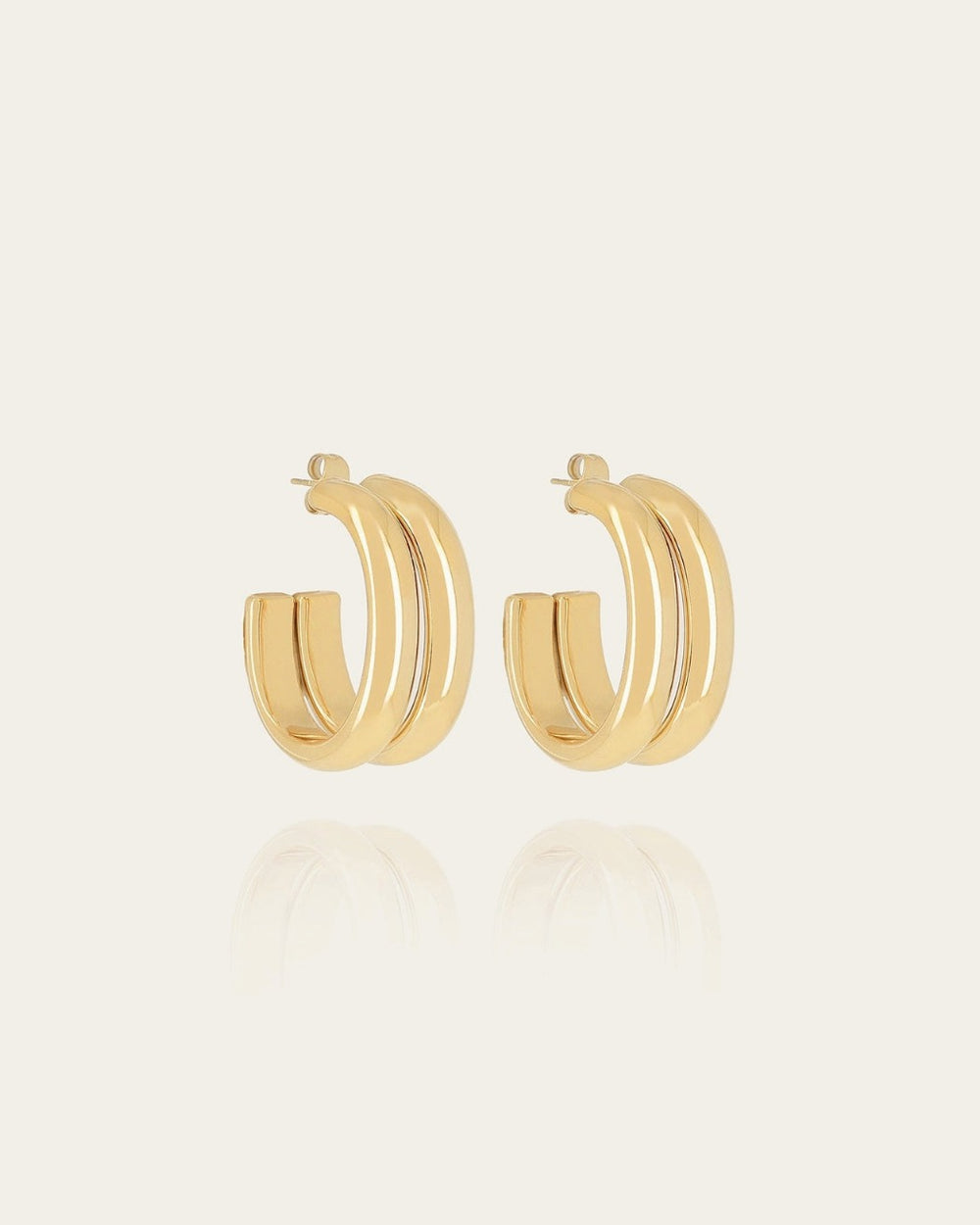 Boucles d'oreilles Loïs (Acier doré)