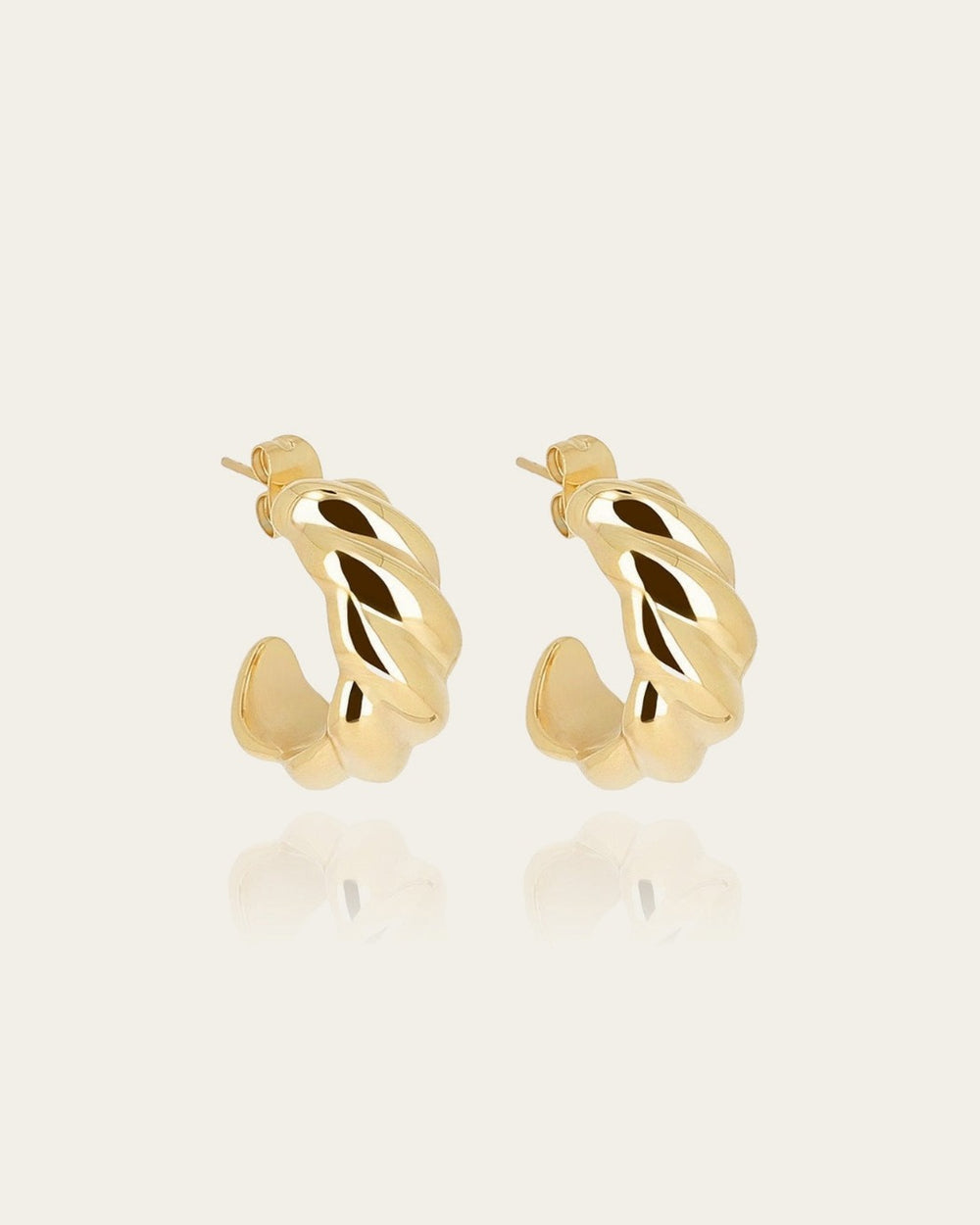 Boucles d'oreilles Aisa (Acier doré)