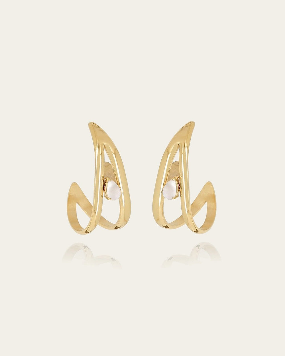 Boucles d'oreilles Nuxis (Acier doré)