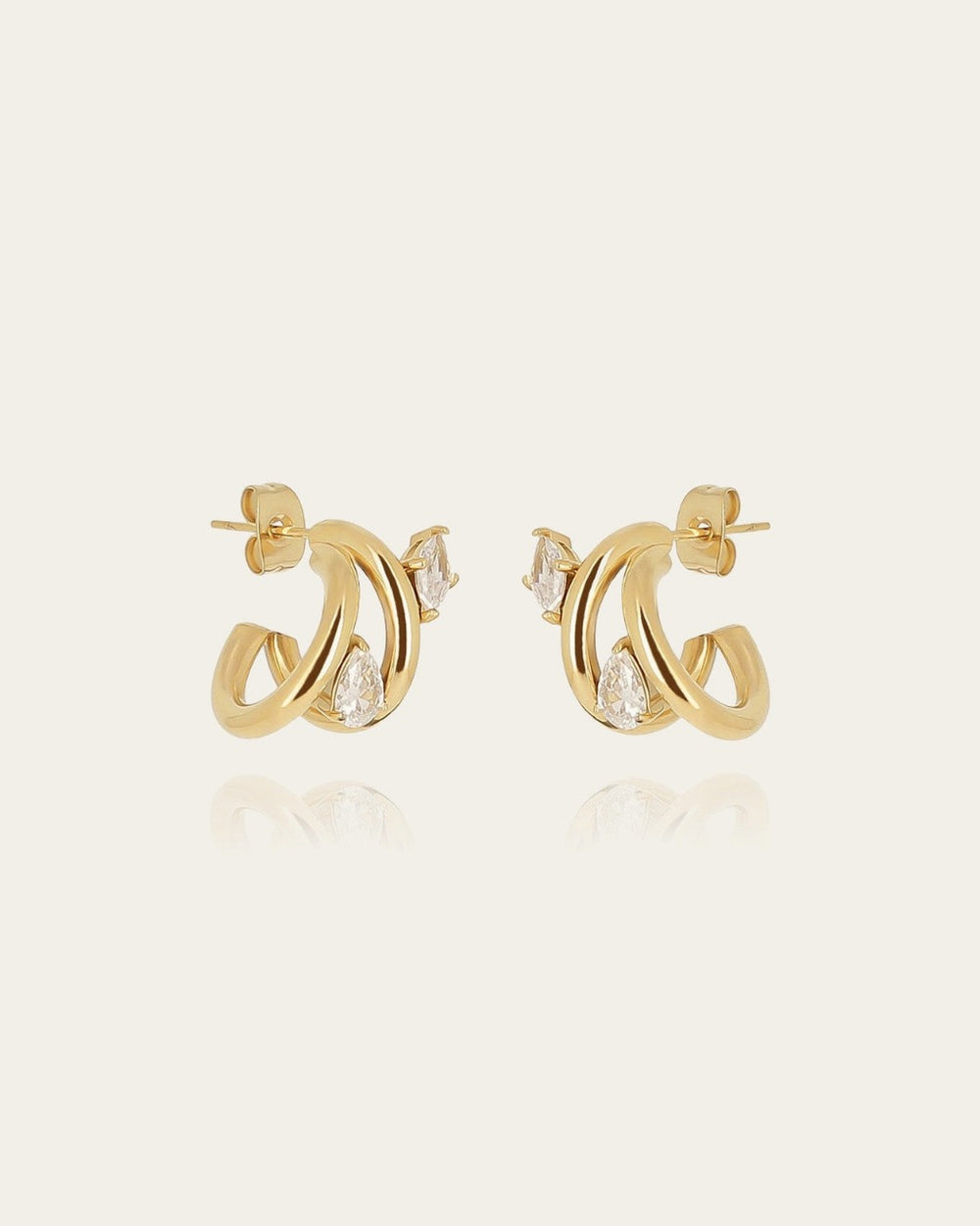 Boucles d'oreilles Veglie (Acier doré)