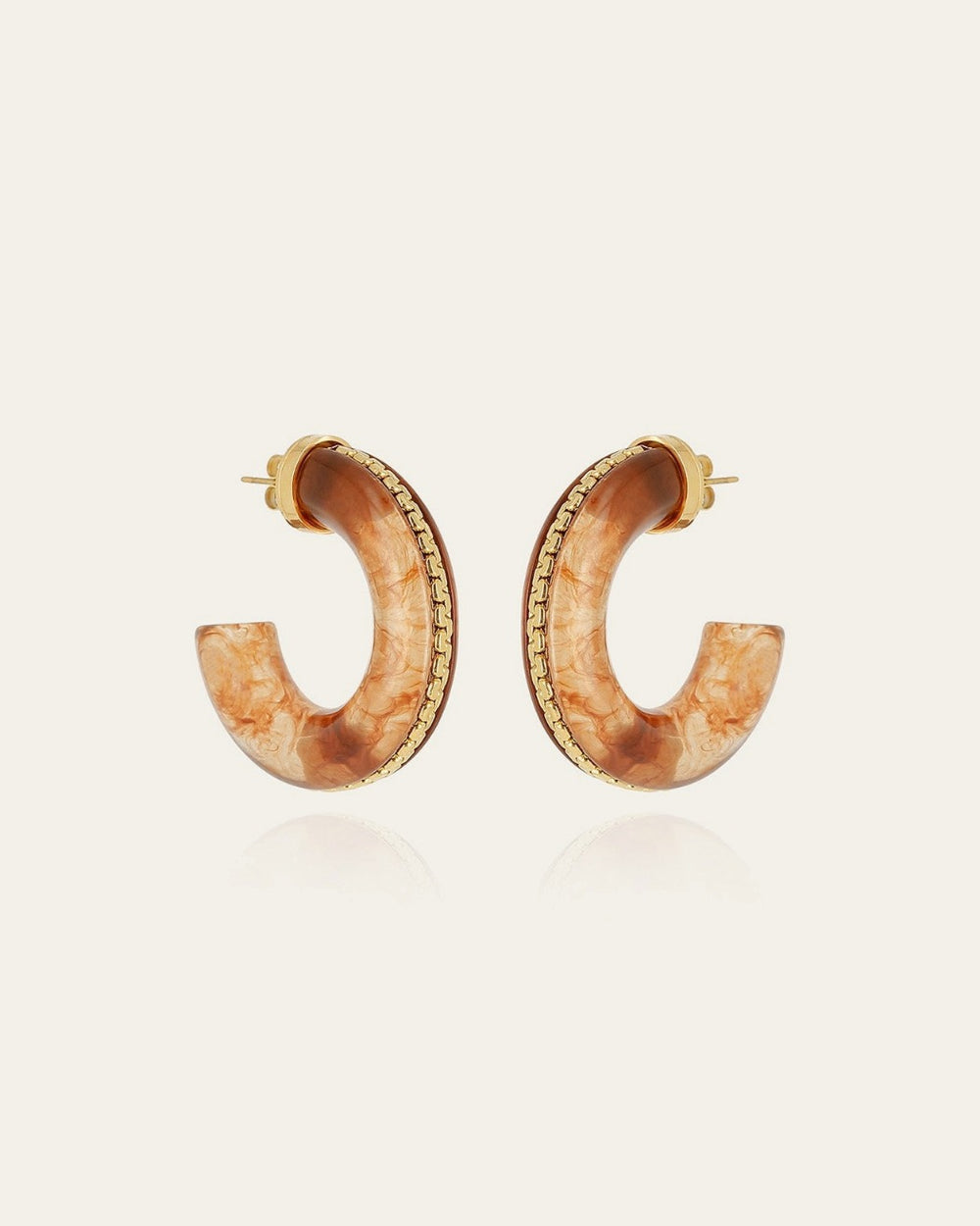 Boucles d'oreilles Monge (Acier doré)