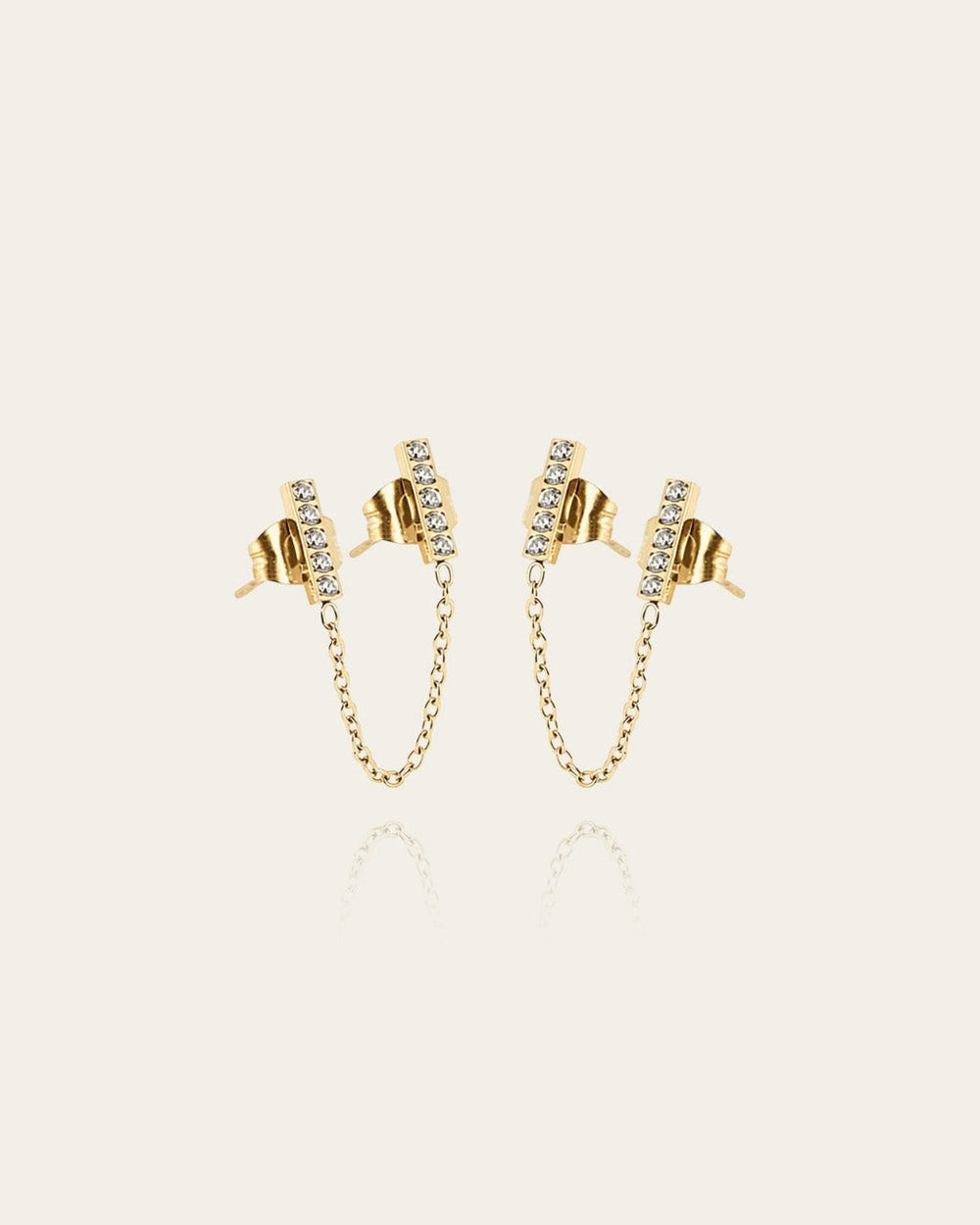 Boucles d'oreilles Double Allen (Acier doré)