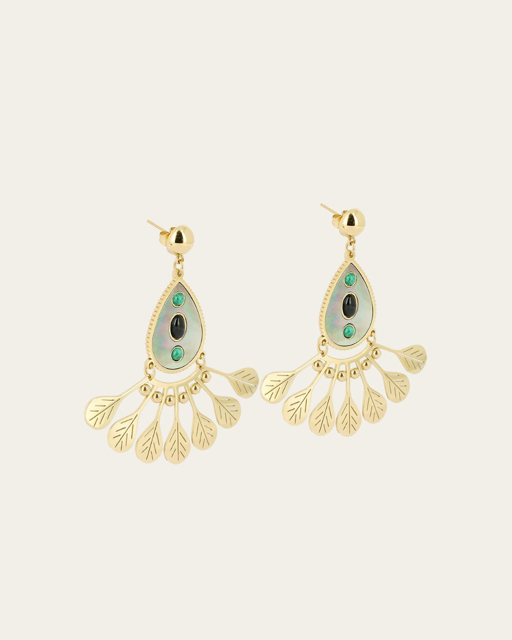 Boucles d'oreilles Maya (Acier doré)