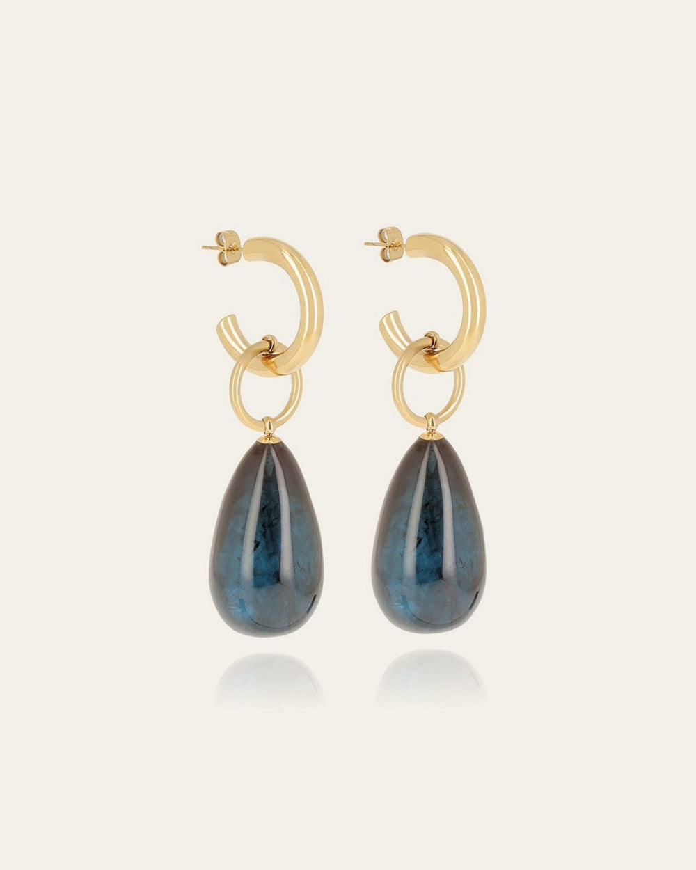 Boucles d'oreilles Alban (Acier doré)