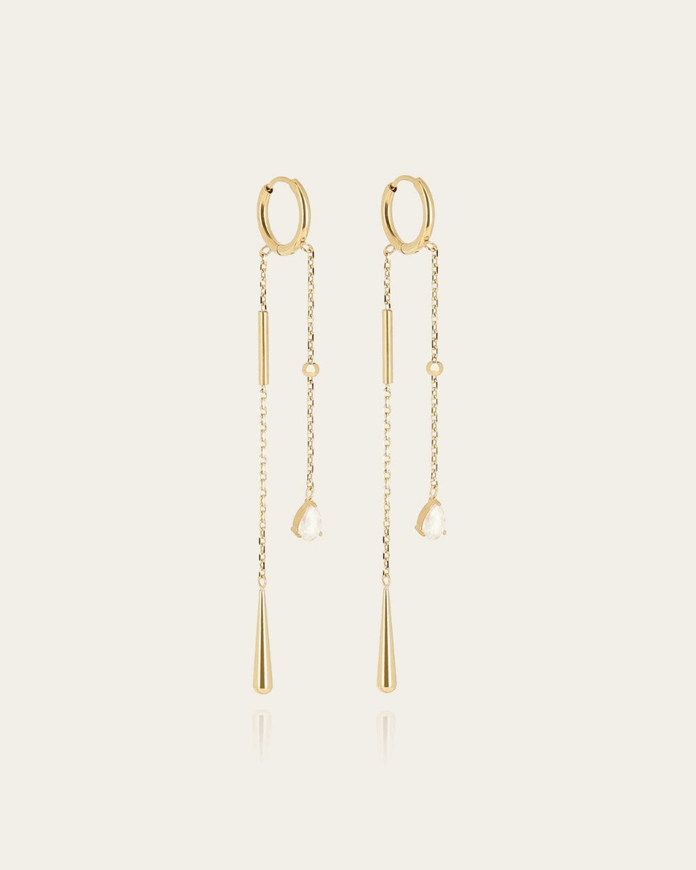 Boucles d'oreilles Orlya (Acier doré)