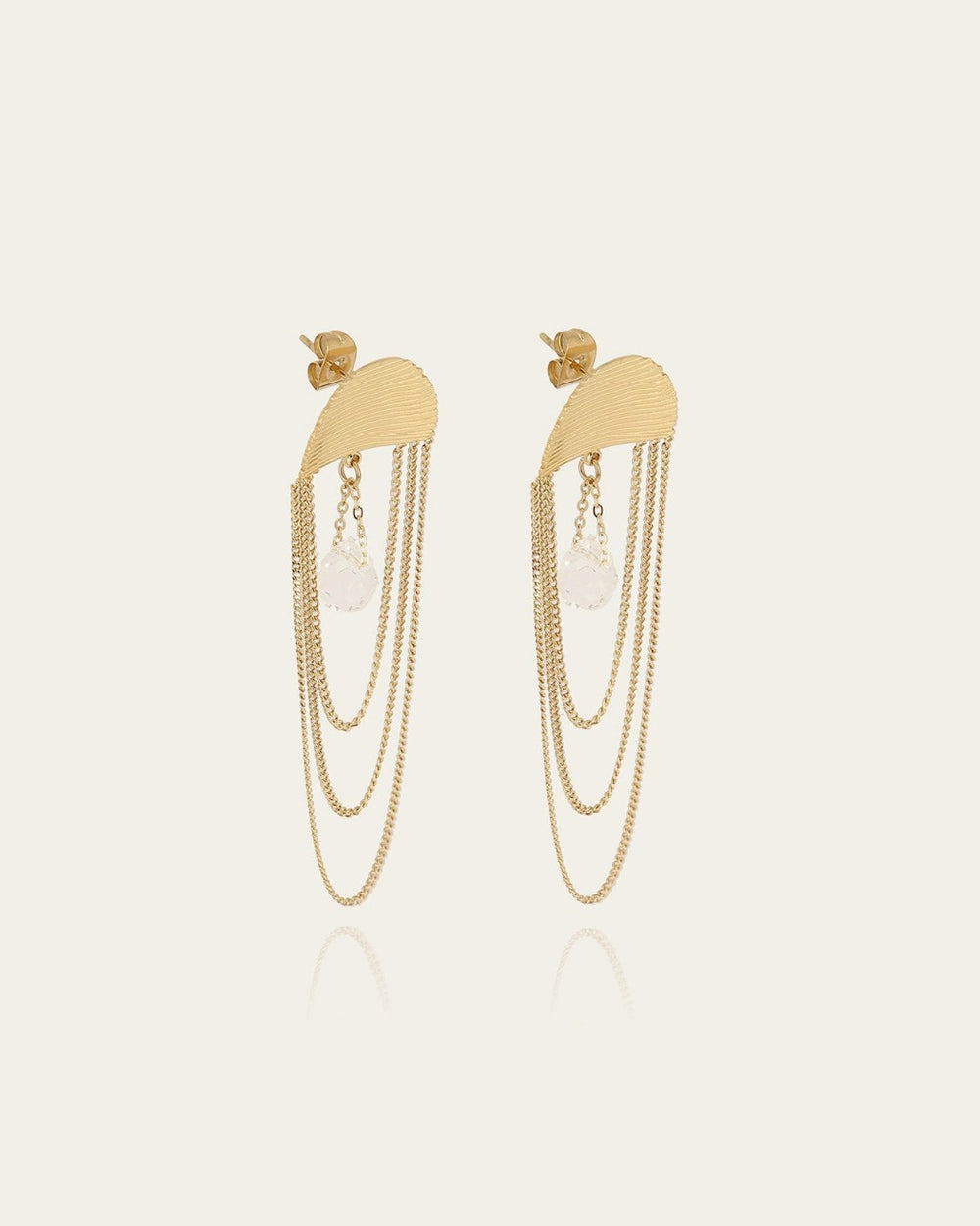 Boucles d'oreilles Calyne (Acier doré)