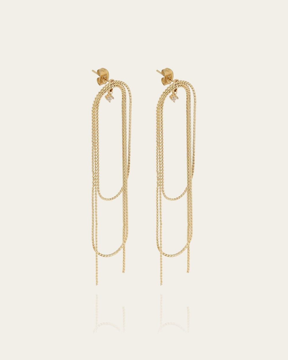 Boucles d'oreilles Mésange (Acier doré)