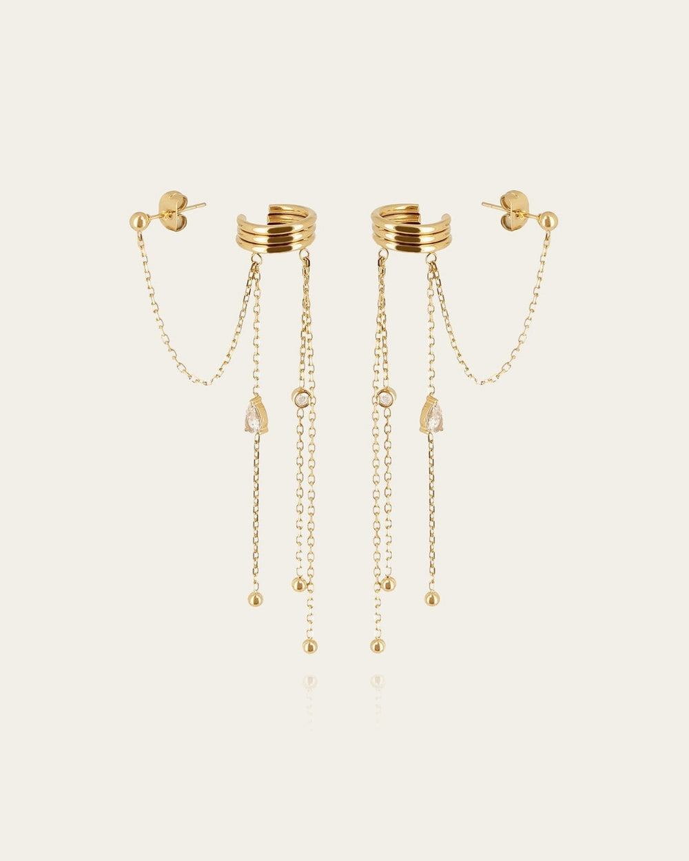 Boucles d'oreilles Élior (Acier doré)