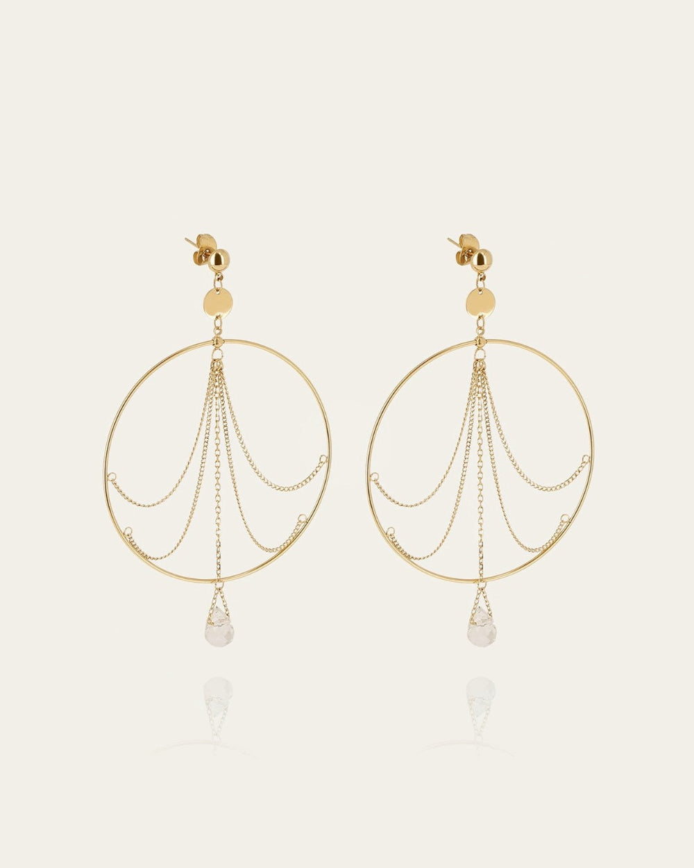 Boucles d'oreilles Solstice (Acier doré)