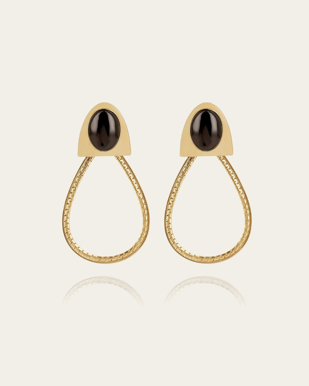 Boucles d'oreilles Obsidia (Acier doré)