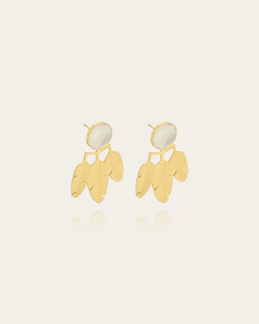 Boucles d'oreilles Magnolia (Acier doré)