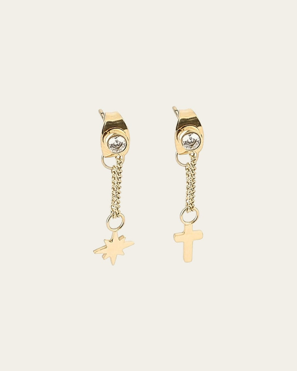 Boucles d'oreilles Romane (Acier doré)
