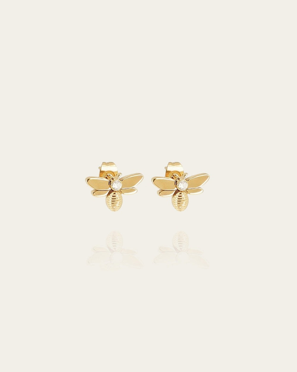 Boucles d'oreilles Abeja (Acier doré)