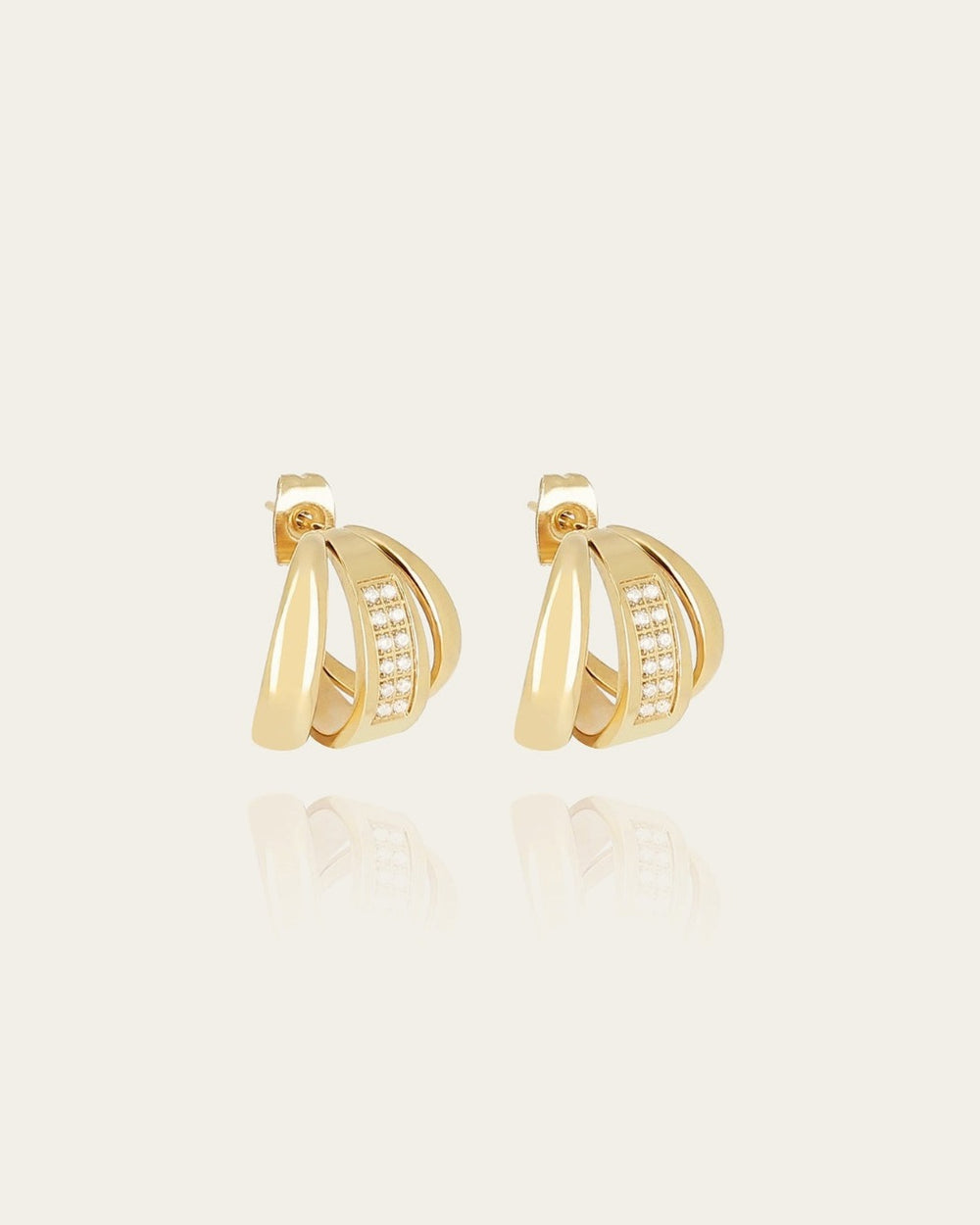 Boucles d'oreilles Aélis (Acier doré)