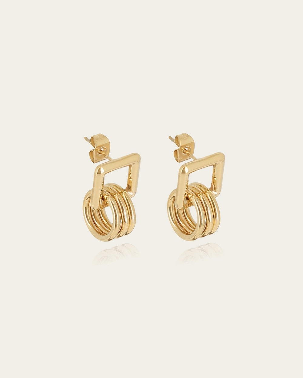 Boucles d'oreilles Vian (Acier doré)