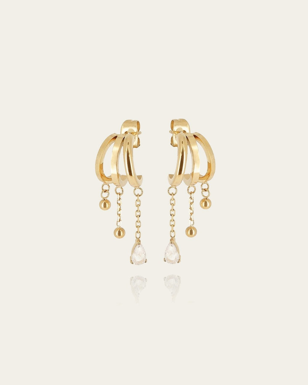 Boucles d'oreilles Pilar (Acier doré)