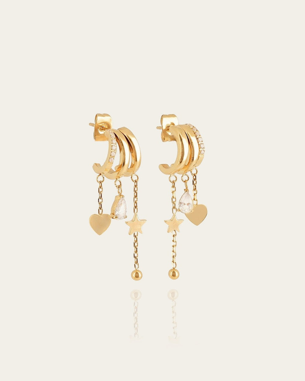 Boucles d'oreilles Beatriz (Acier doré)