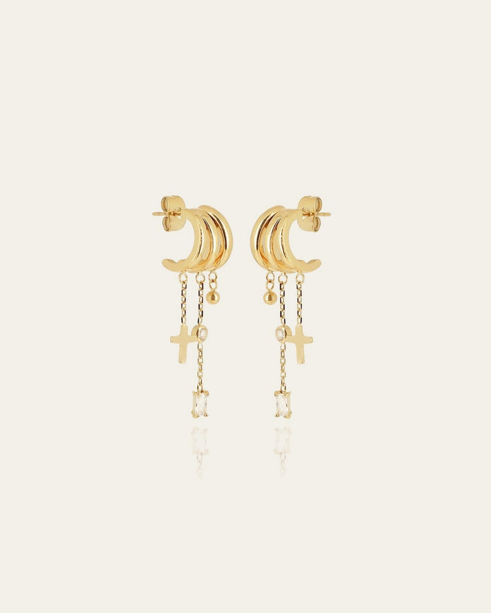 Boucles d'oreilles Susana (Acier doré)