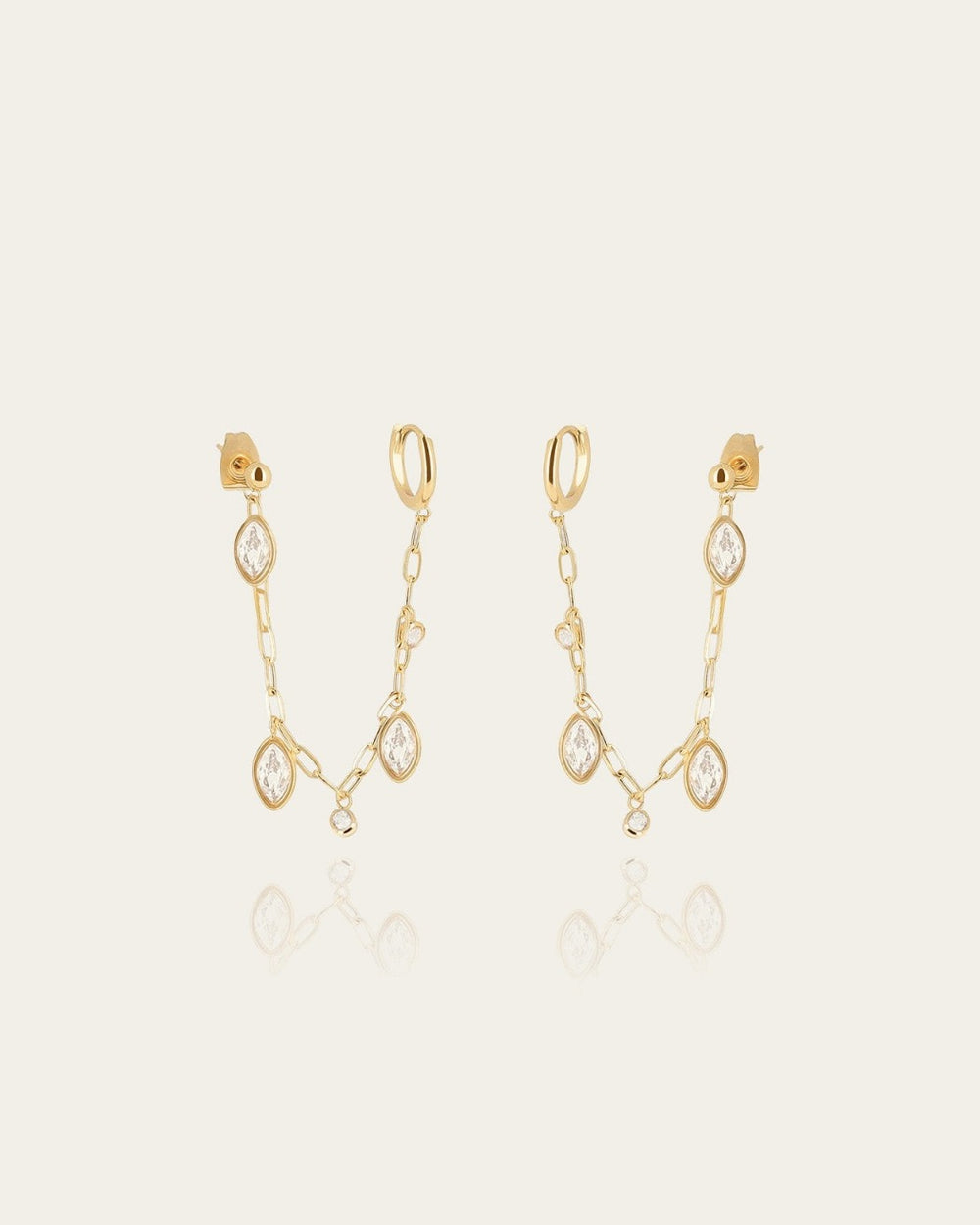 Boucles d'oreilles Azelie (Acier doré)