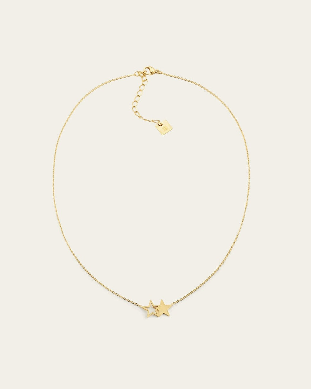Collier Double star (Acier doré)